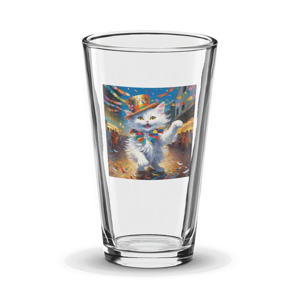 PugMug Custom White Companion Cat Glass Tumbler