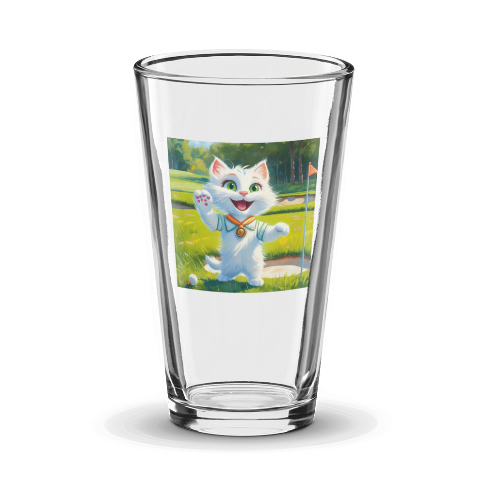 PugMug Custom White Companion Cat Glass Tumbler