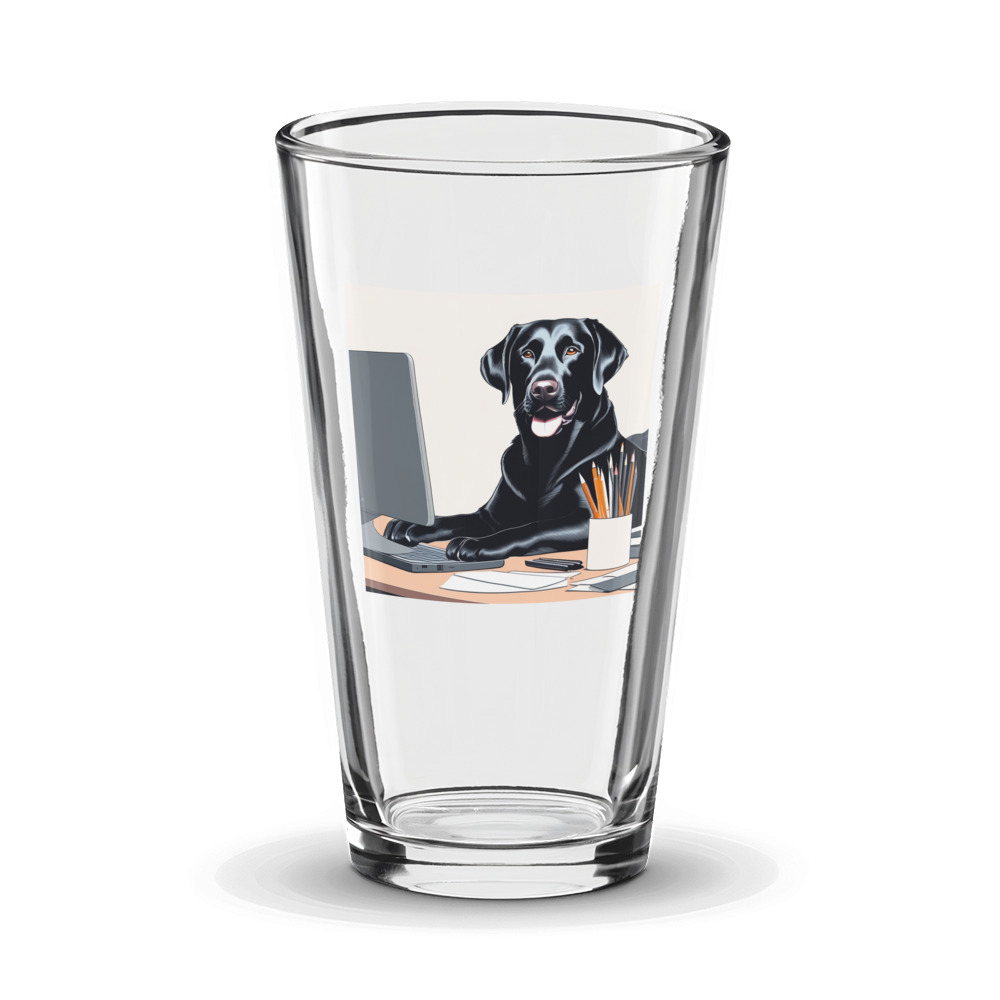 PugMug Custom Black Labrador Retriever Glass Tumbler