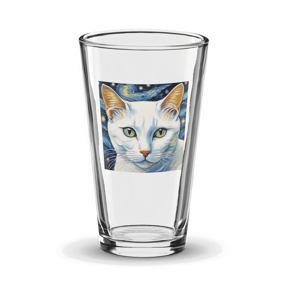 PugMug Custom White American Shorthair Cat Glass Tumbler