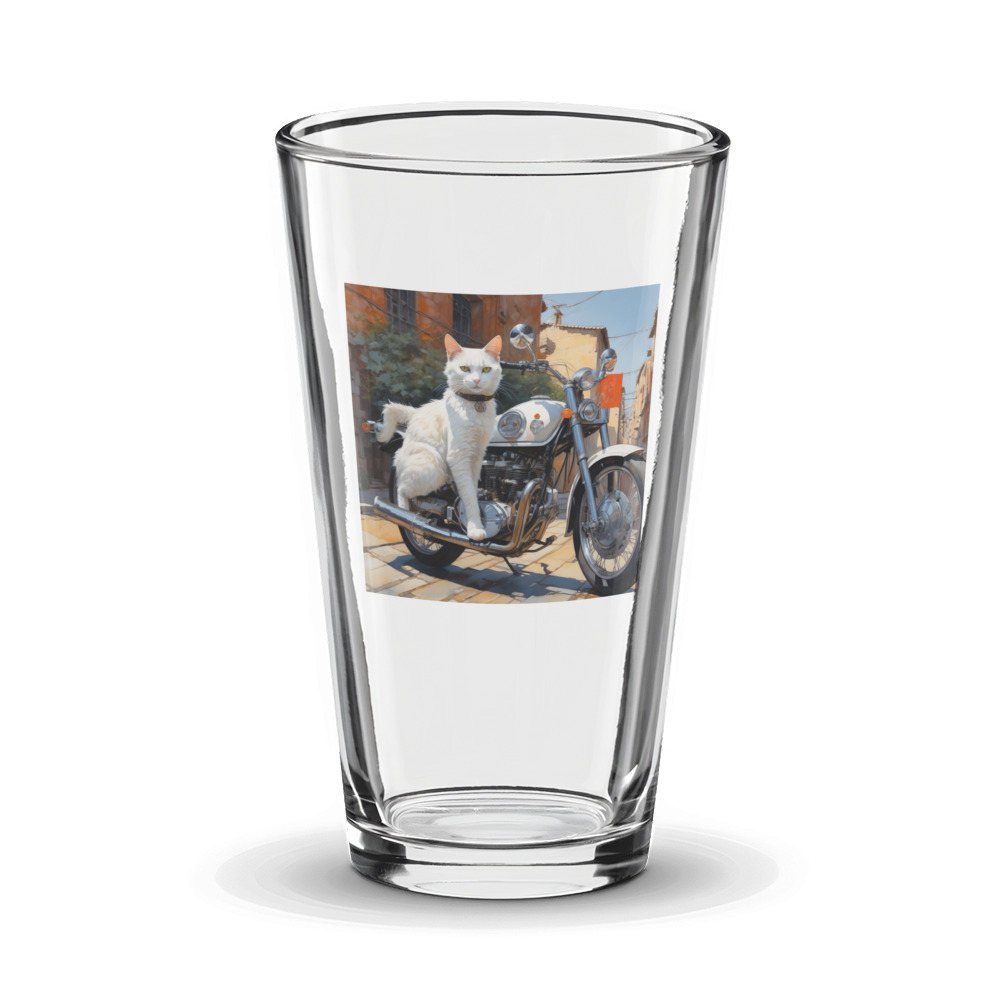 PugMug Custom White Companion Cat Glass Tumbler