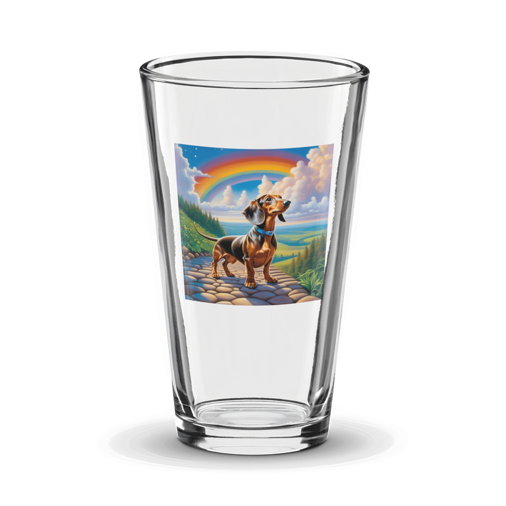 PugMug Custom Tan Dachshund Glass Tumbler
