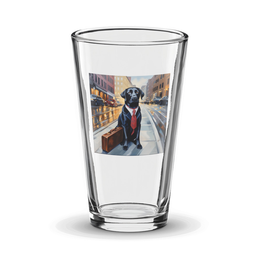 PugMug Custom Black Labrador Retriever Glass Tumbler