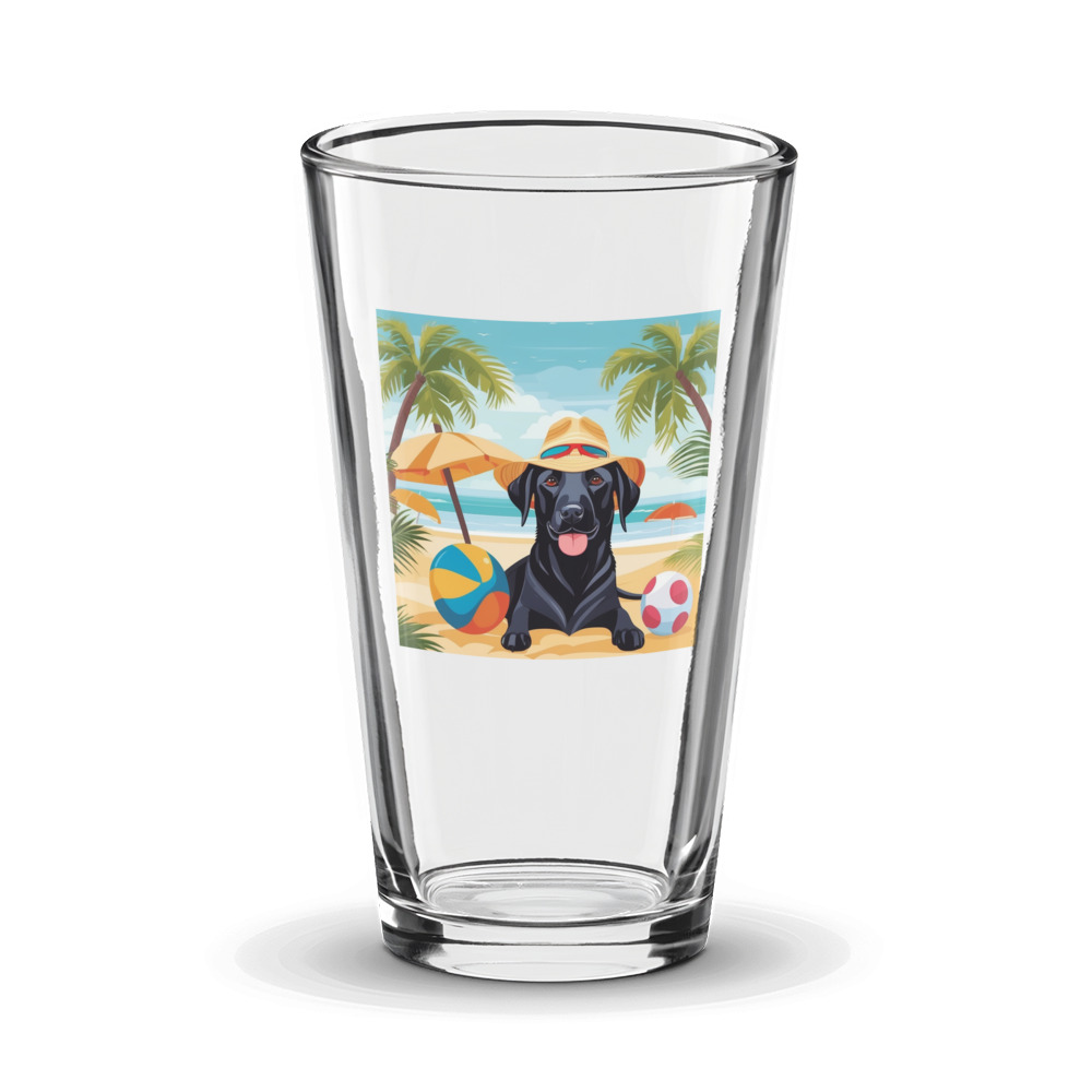PugMug Custom Black Labrador Retriever Glass Tumbler