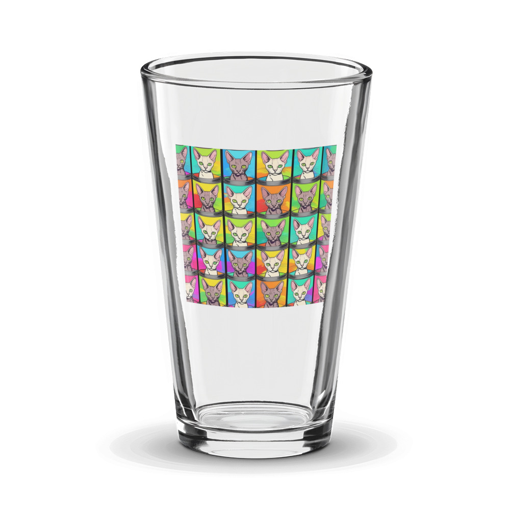 PugMug Custom Tabby Devon Rex Cat Glass Tumbler