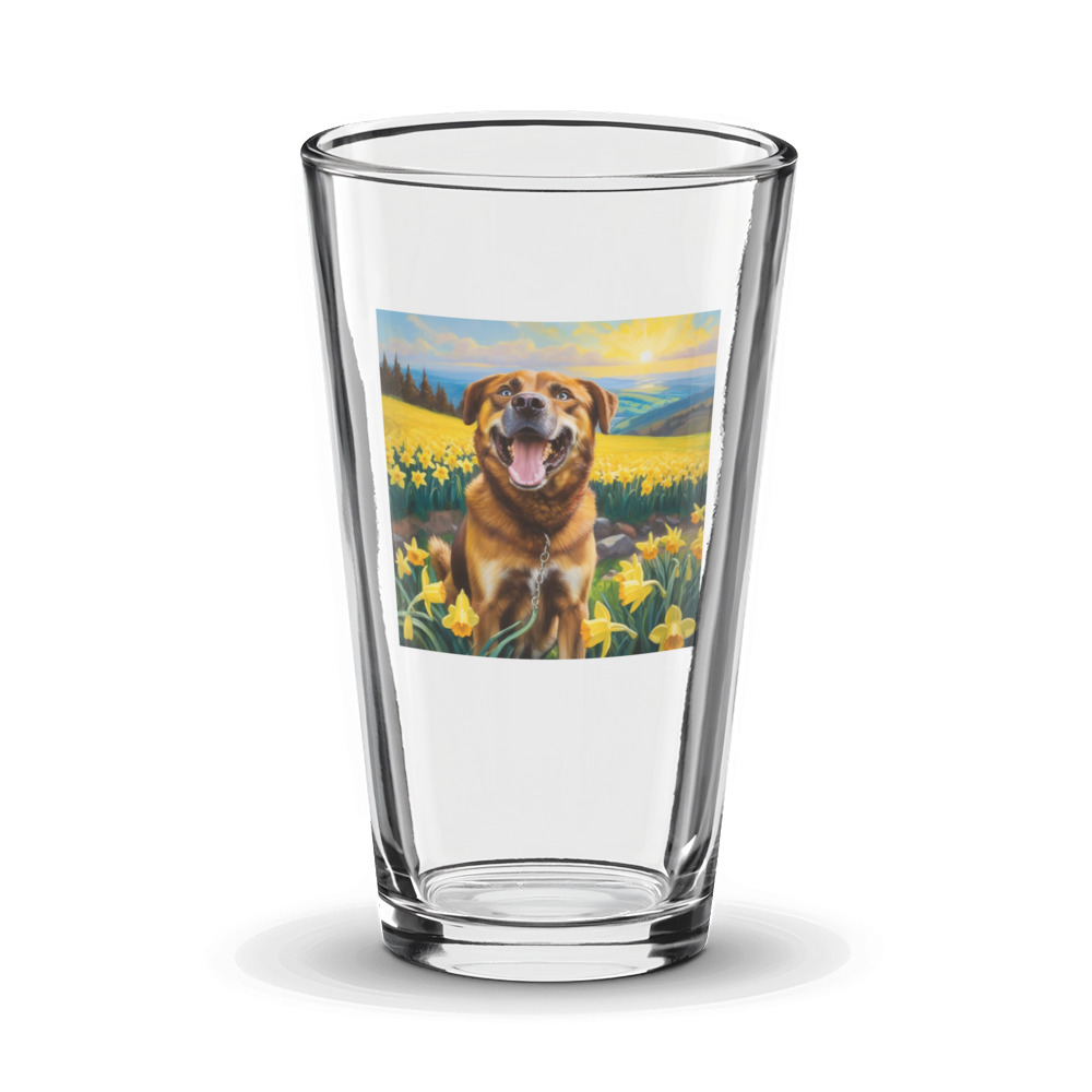 PugMug Custom Blue Glass Tumbler
