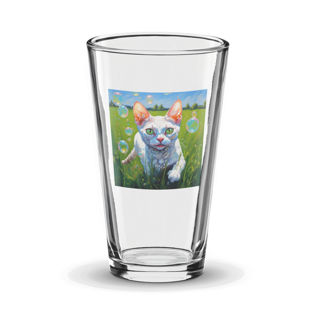 PugMug Custom White Devon Rex Cat Glass Tumbler