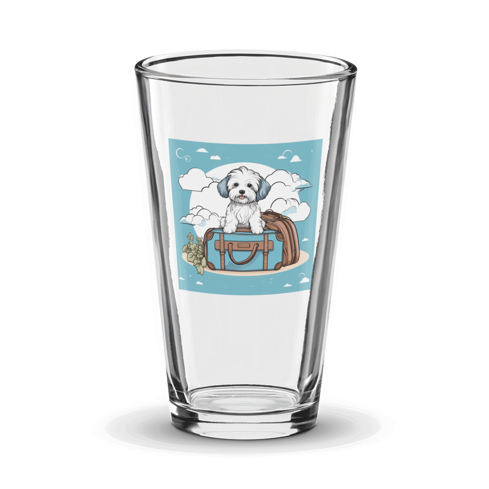 PugMug Custom White Havanese Dog Glass Tumbler