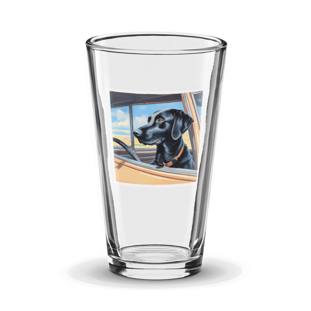 PugMug Custom Black Labrador Retriever Glass Tumbler
