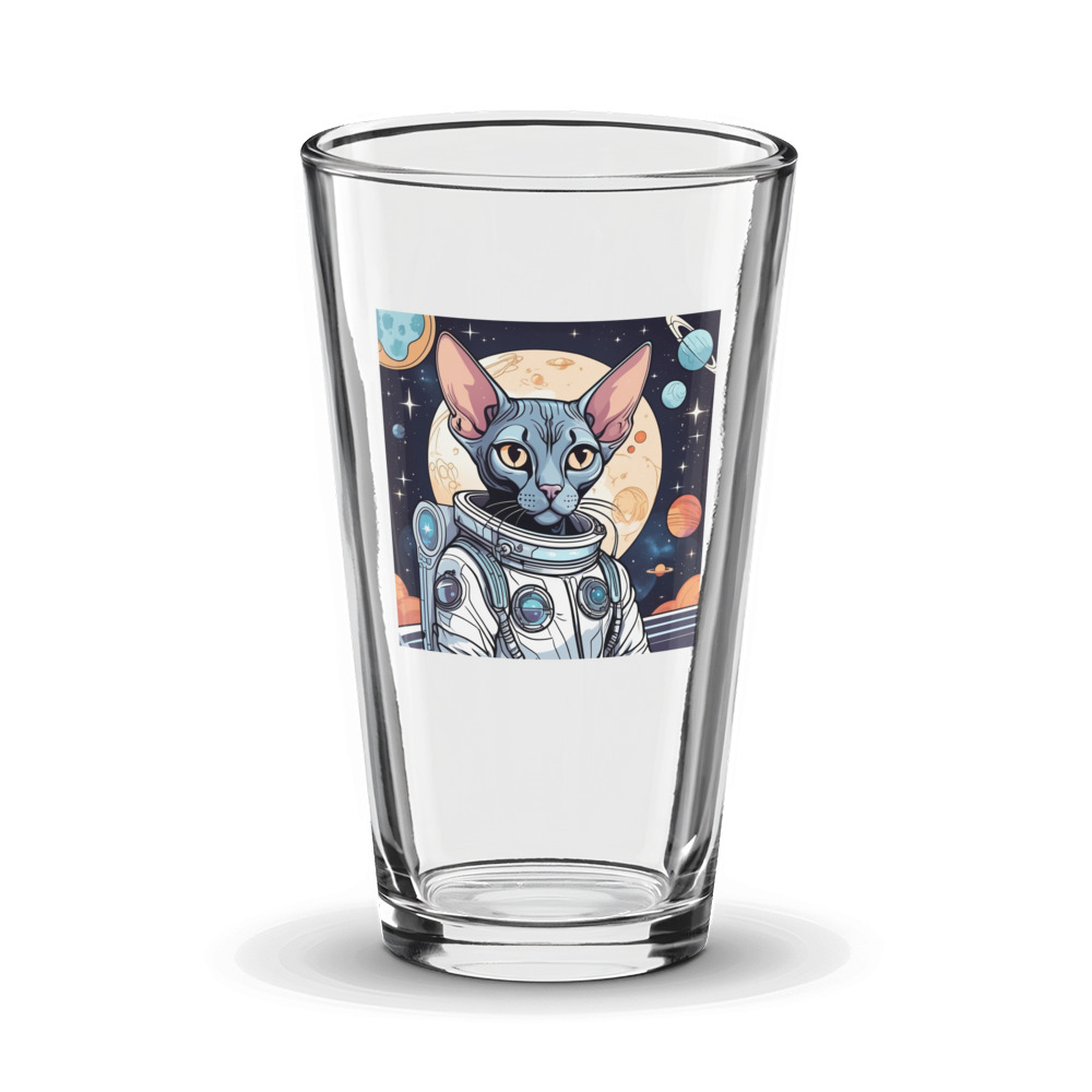 PugMug Custom Black Sphynx Cat Glass Tumbler