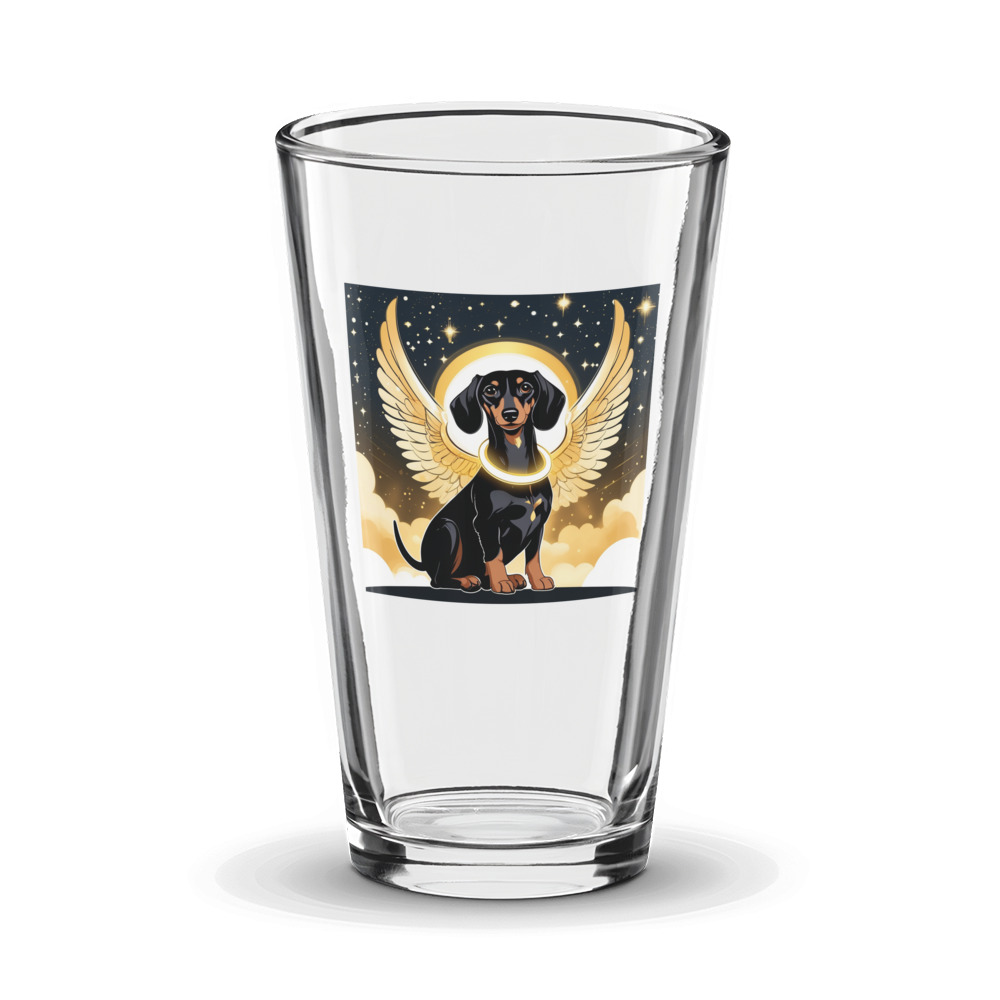 PugMug Custom Black Dachshund Glass Tumbler