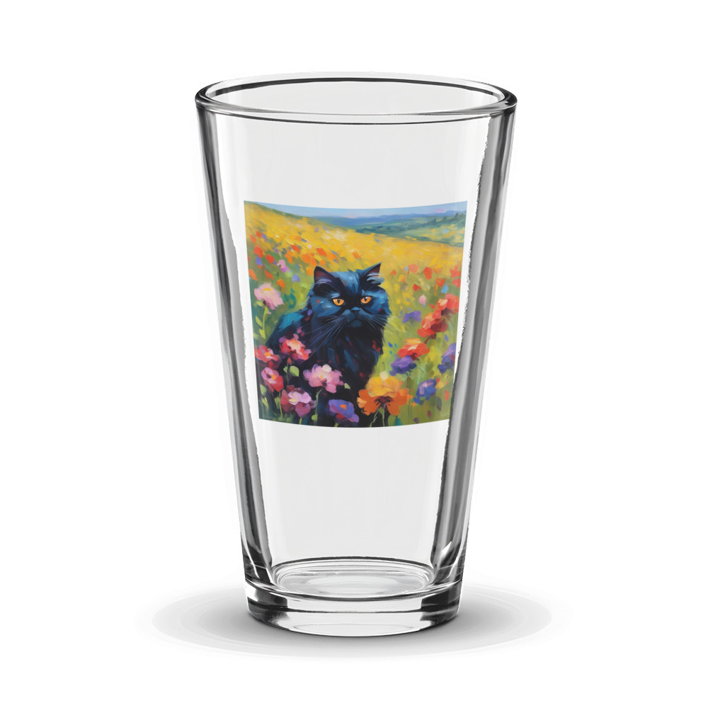 PugMug Custom Black Persian Cat Glass Tumbler