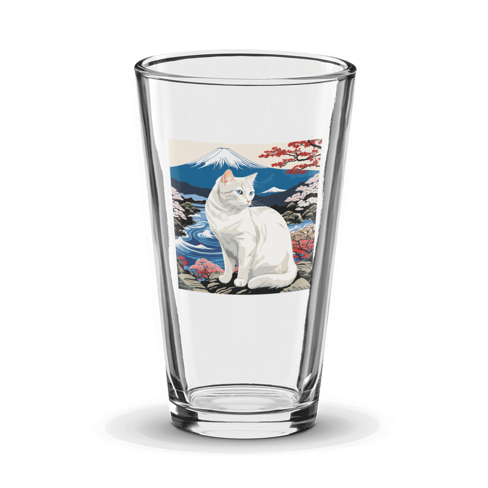 PugMug Custom White Companion Cat Glass Tumbler