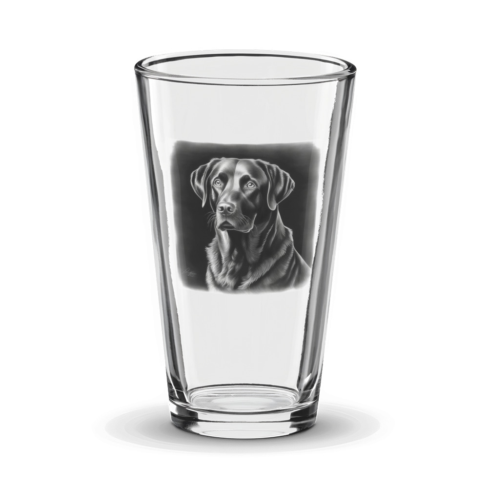 PugMug Custom Black Labrador Retriever Glass Tumbler