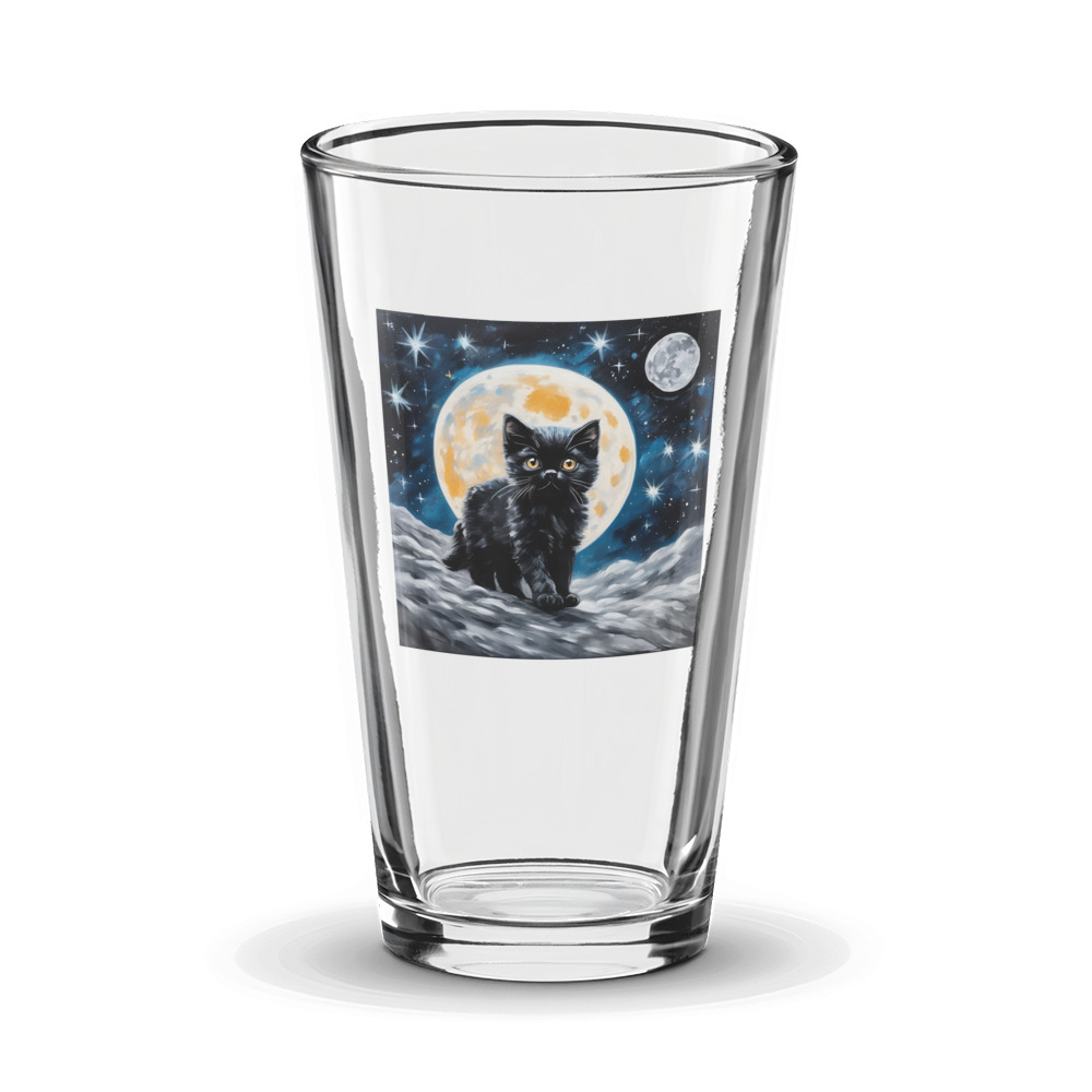PugMug Custom Black Scottish Fold Cat Glass Tumbler