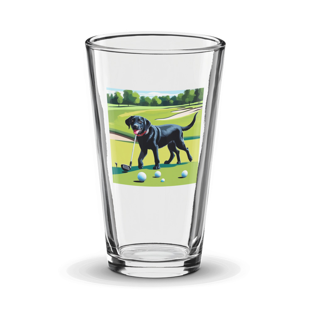 PugMug Custom Black Labrador Retriever Glass Tumbler