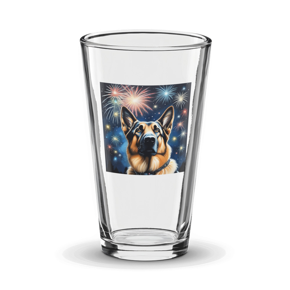 PugMug Custom German Shepherd Dog Glass Tumbler
