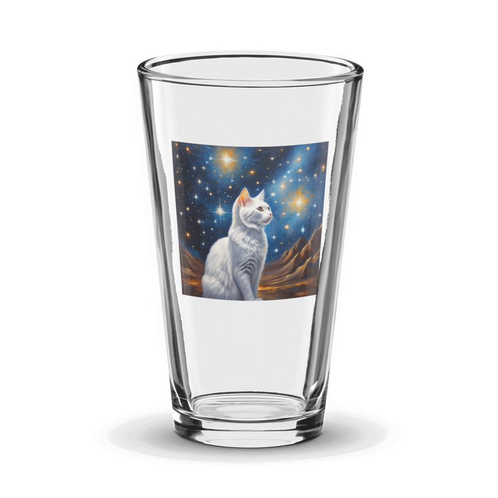 PugMug Custom White Companion Cat Glass Tumbler