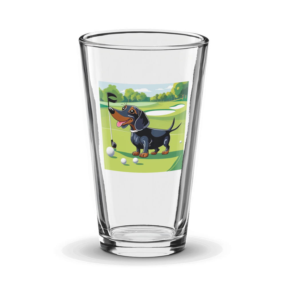 PugMug Custom Black Dachshund Glass Tumbler