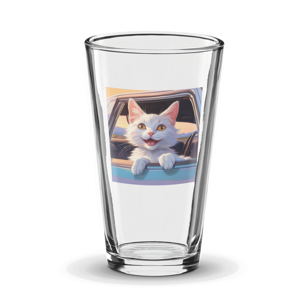 PugMug Custom White Companion Cat Glass Tumbler