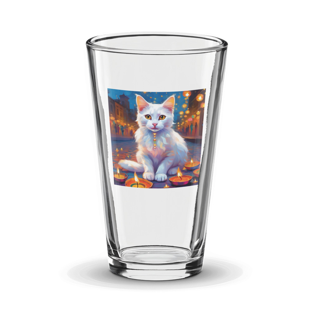 PugMug Custom White Companion Cat Glass Tumbler