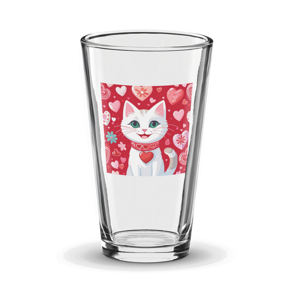 PugMug Custom White Companion Cat Glass Tumbler