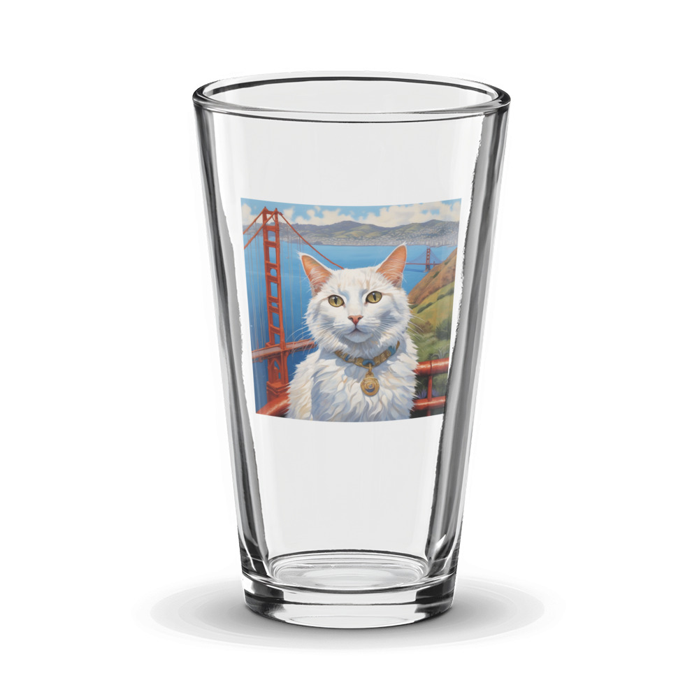 PugMug Custom White Companion Cat Glass Tumbler