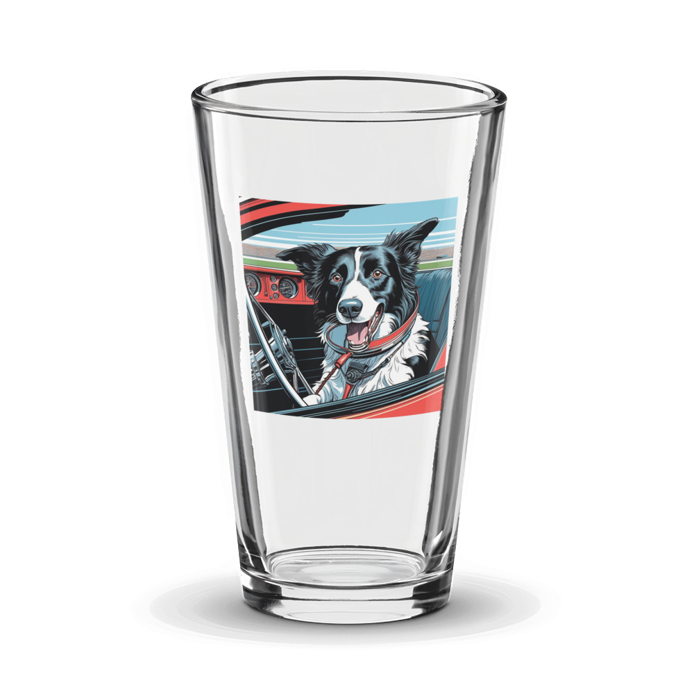 PugMug Custom Border Collie Glass Tumbler