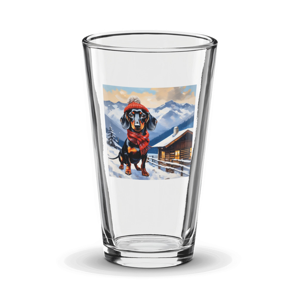 PugMug Custom Black Dachshund Glass Tumbler