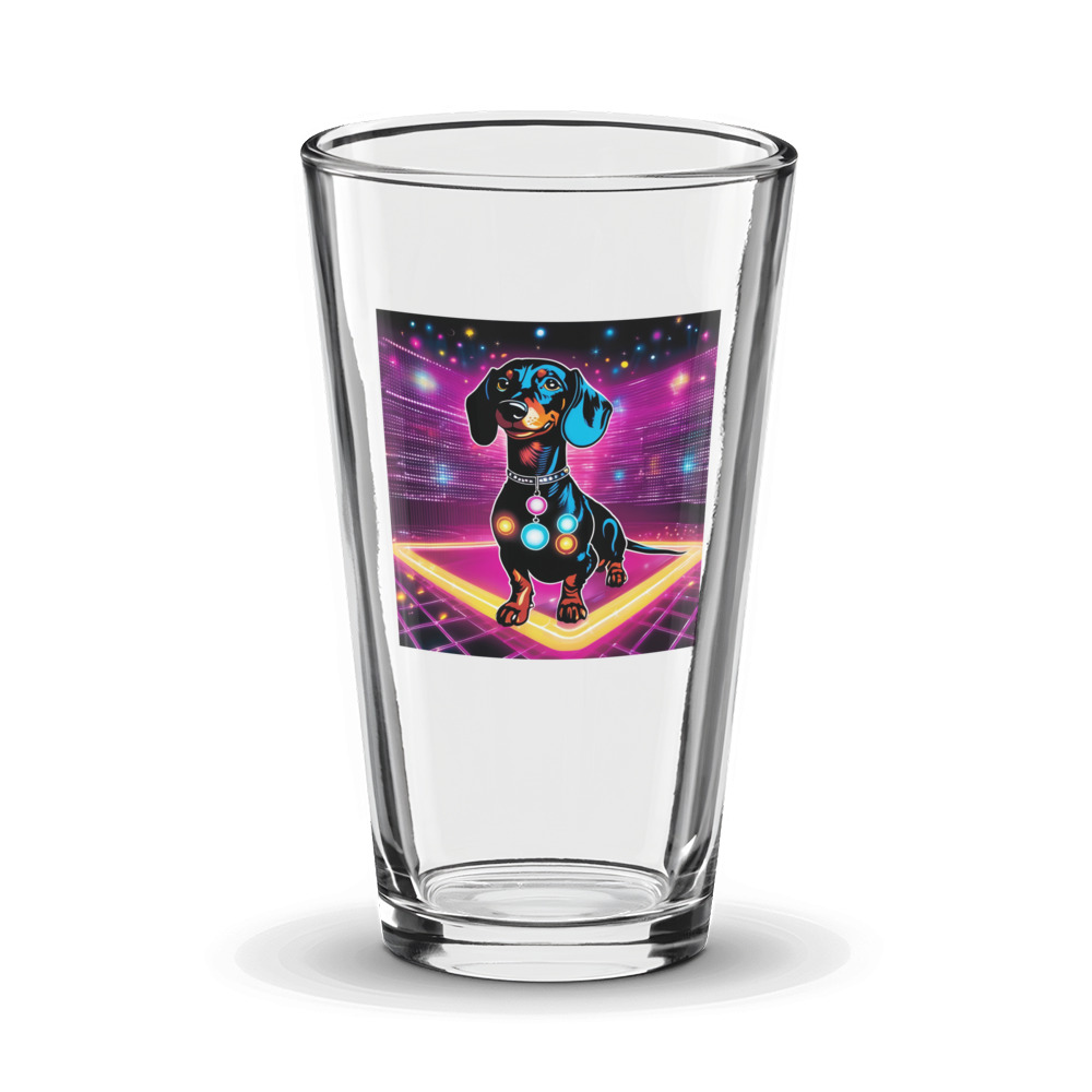 PugMug Custom Black Dachshund Glass Tumbler