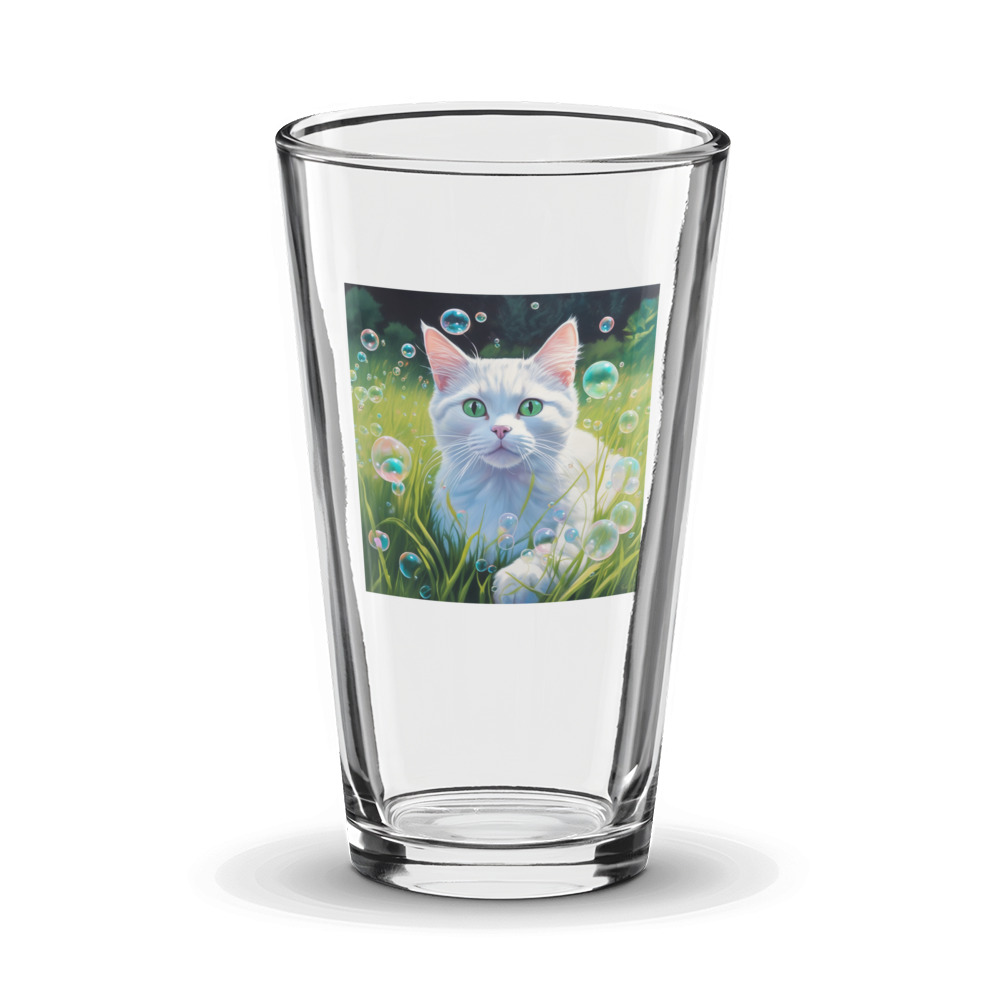 PugMug Custom White Companion Cat Glass Tumbler