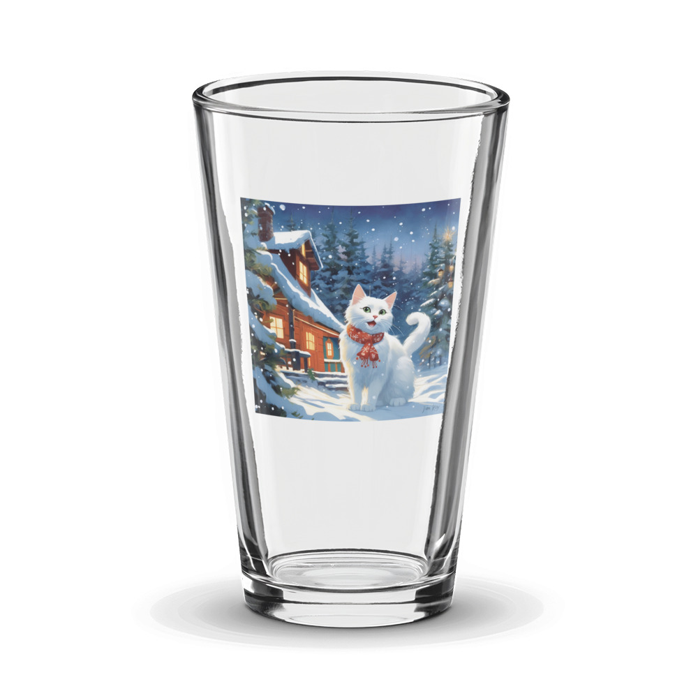 PugMug Custom White Companion Cat Glass Tumbler