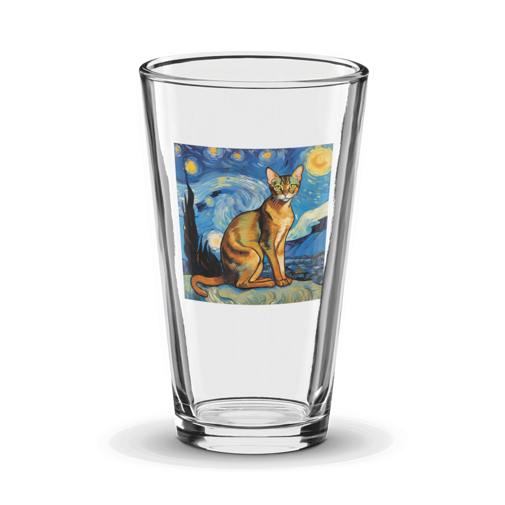 PugMug Custom Tabby Abyssinian Cat Glass Tumbler