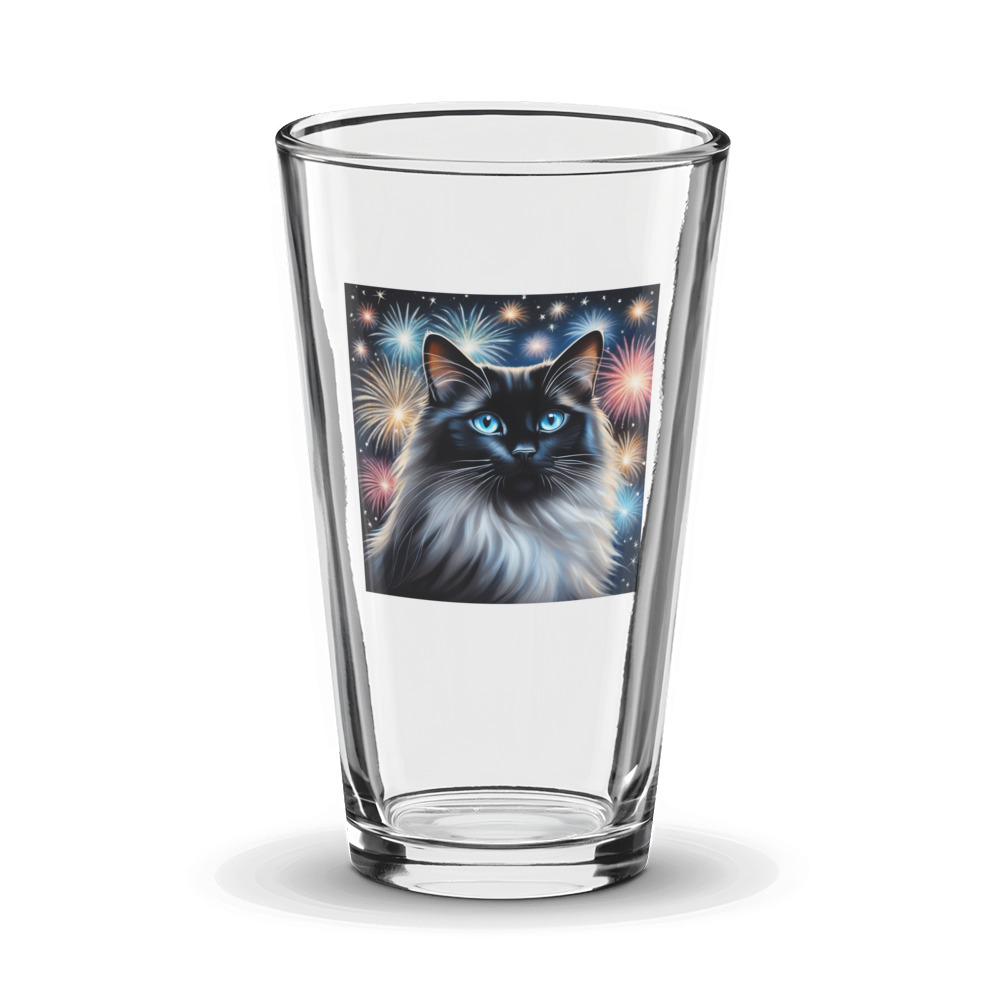 PugMug Custom Black Ragdoll Cat Glass Tumbler
