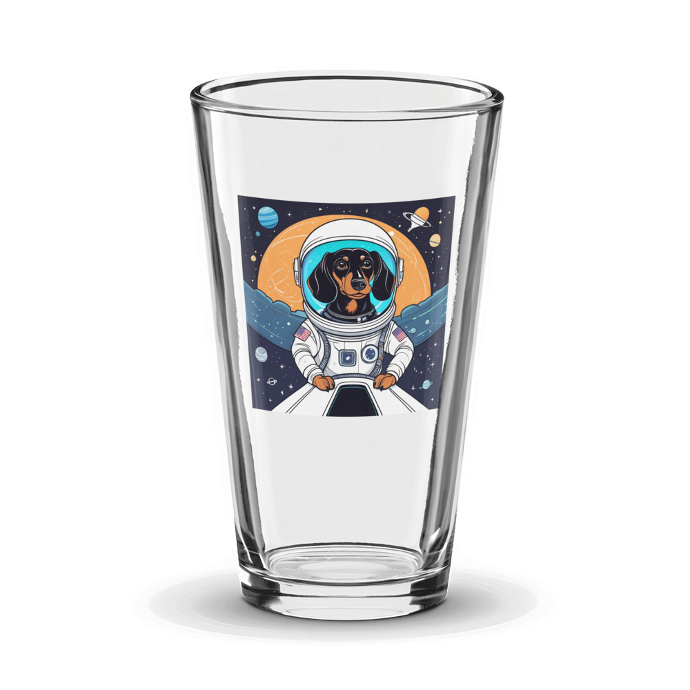 PugMug Custom Black Dachshund Glass Tumbler