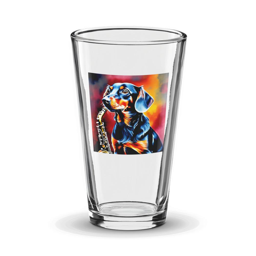 PugMug Custom Black Dachshund Glass Tumbler