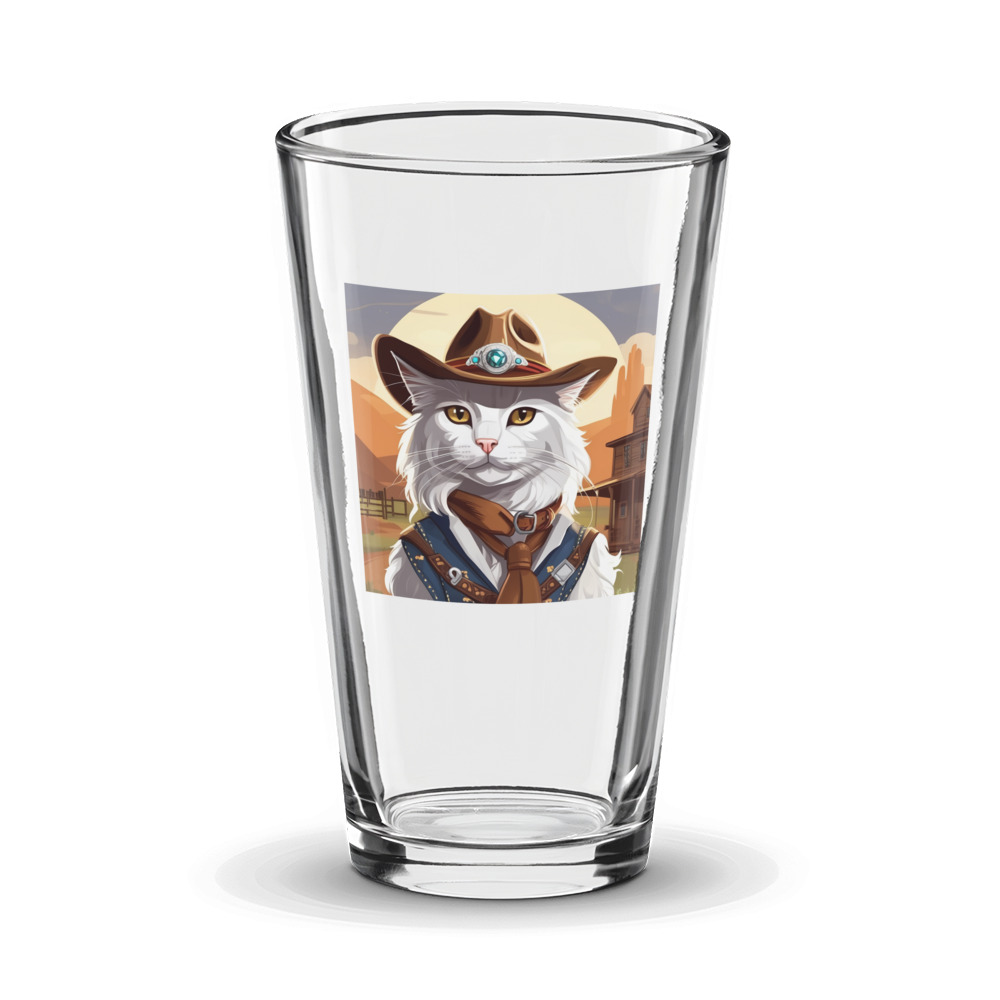 PugMug Custom White Maine Coon Cat Glass Tumbler