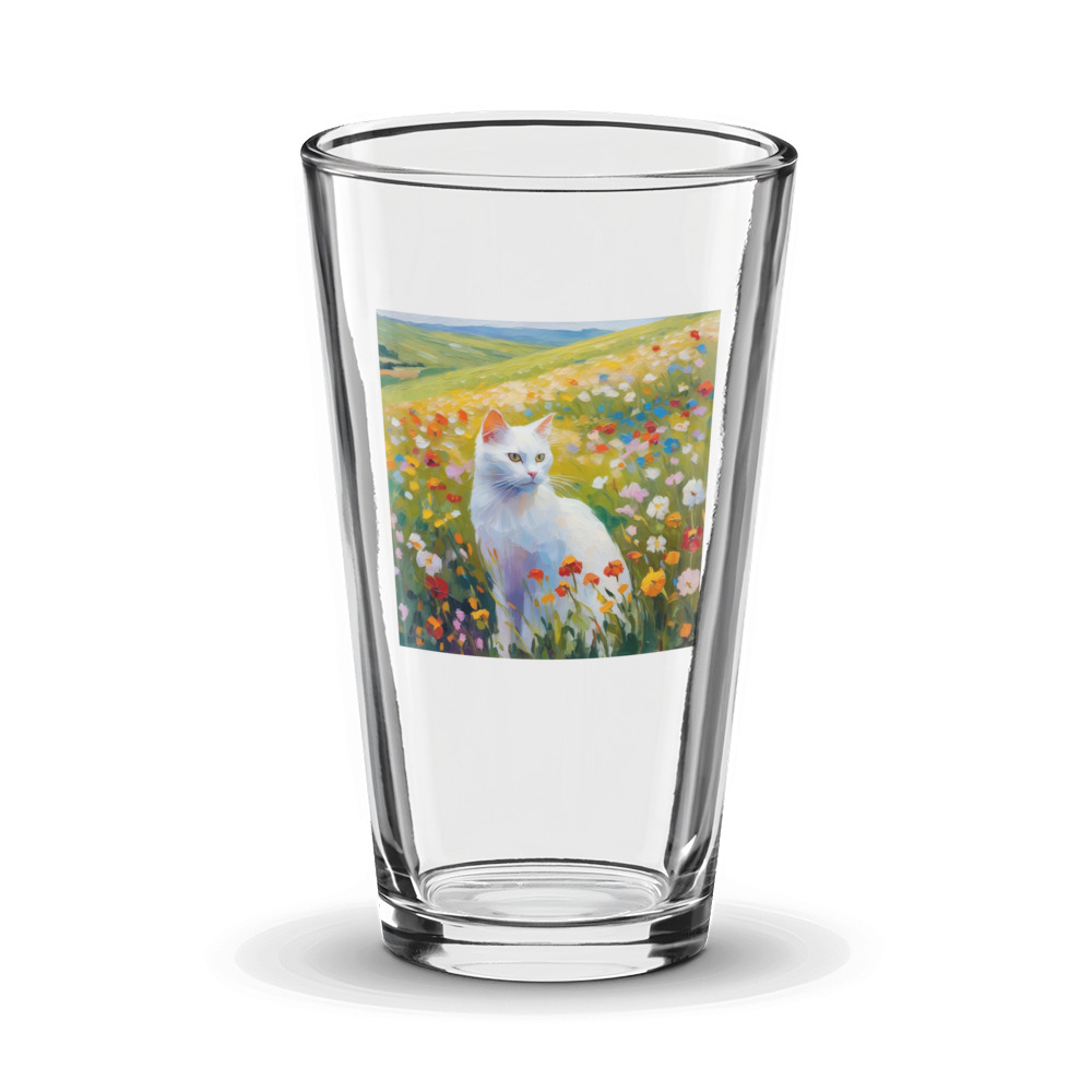 PugMug Custom White Companion Cat Glass Tumbler