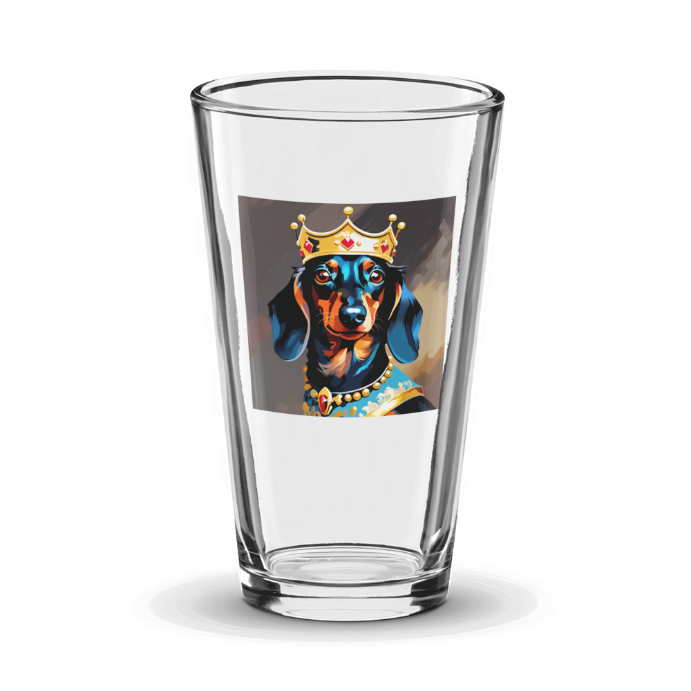 PugMug Custom Black Dachshund Glass Tumbler