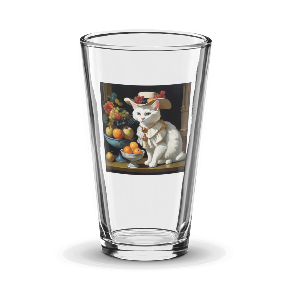 PugMug Custom White Companion Cat Glass Tumbler
