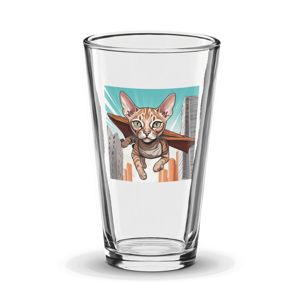 PugMug Custom Tabby Devon Rex Cat Glass Tumbler