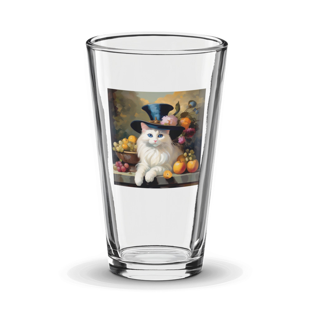 PugMug Custom White Ragdoll Cat Glass Tumbler