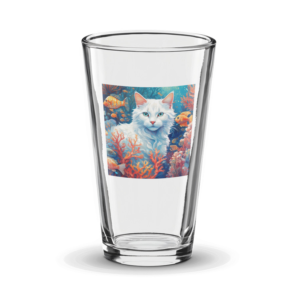 PugMug Custom White Companion Cat Glass Tumbler