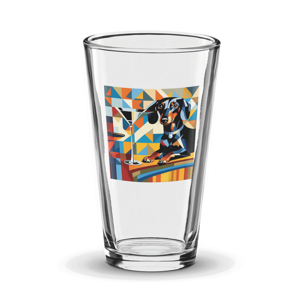 PugMug Custom Black Dachshund Glass Tumbler