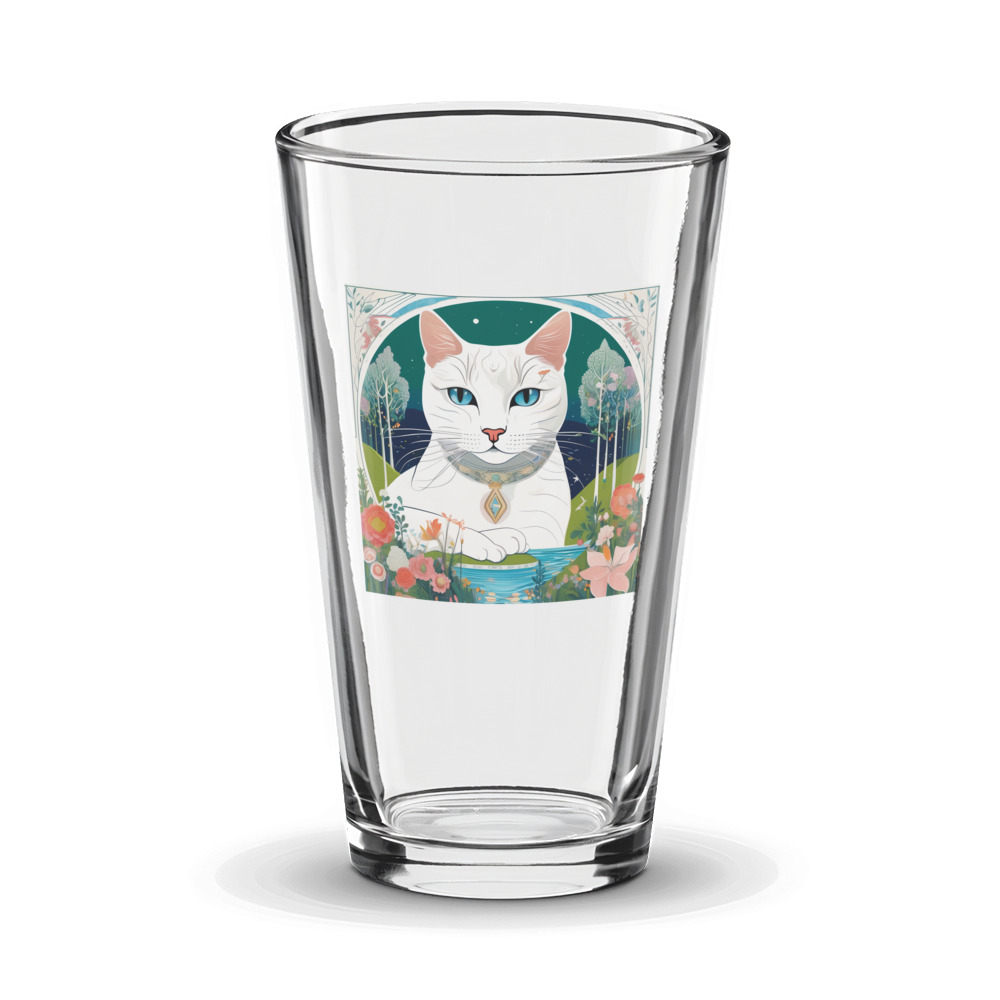 PugMug Custom White Companion Cat Glass Tumbler