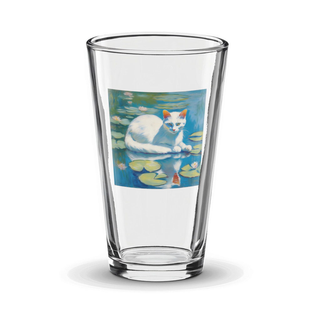 PugMug Custom White Companion Cat Glass Tumbler