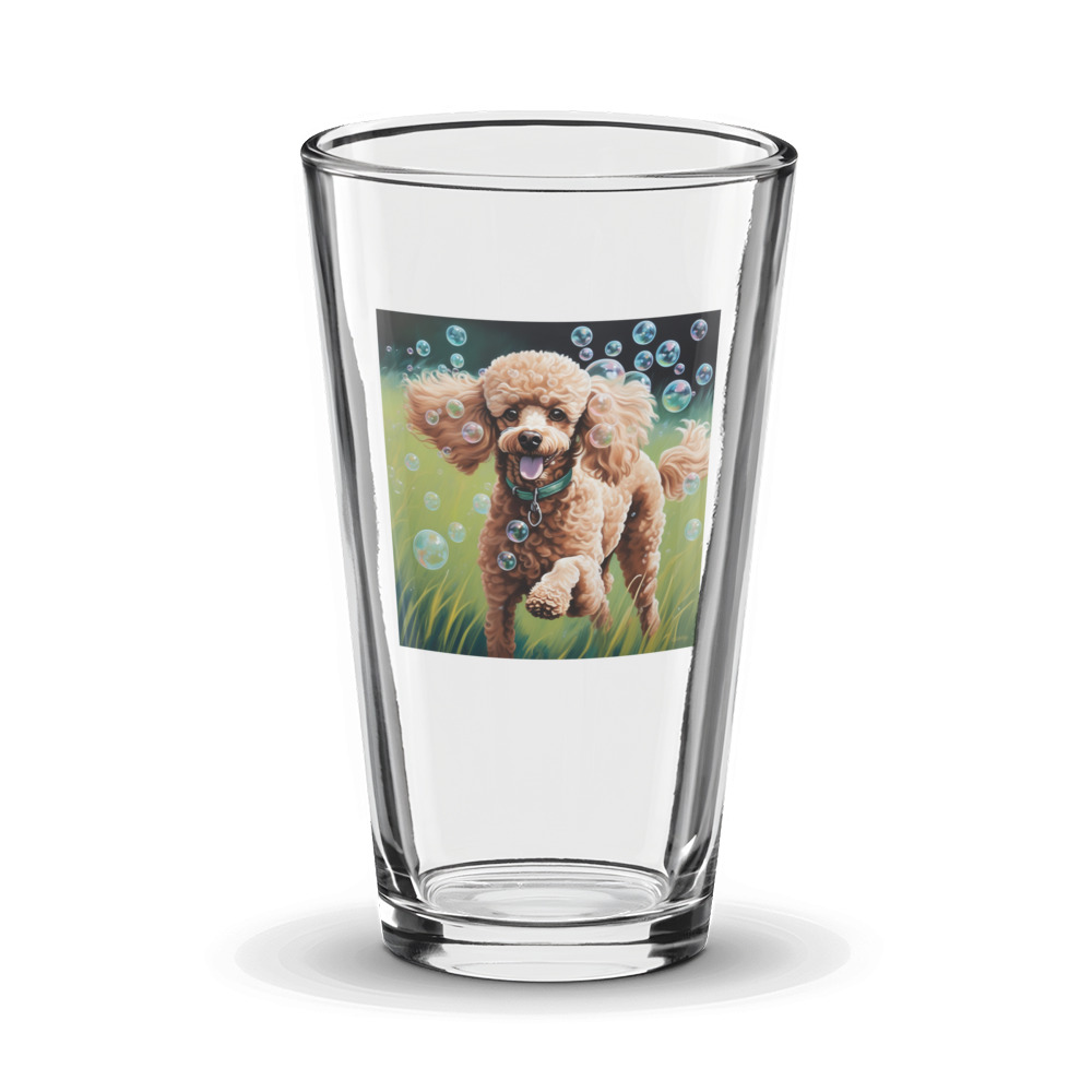 PugMug Custom Tan Poodle Glass Tumbler