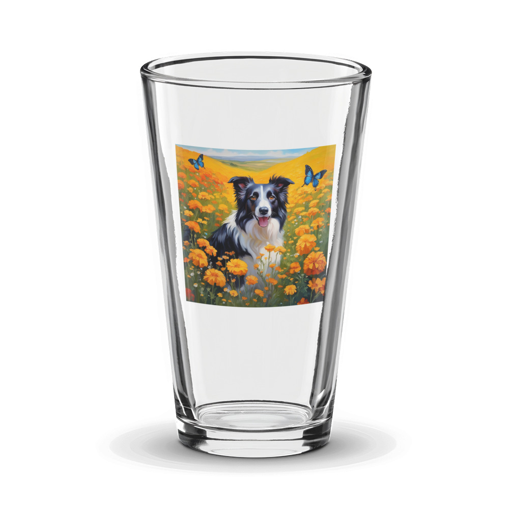 PugMug Custom Border Collie Glass Tumbler