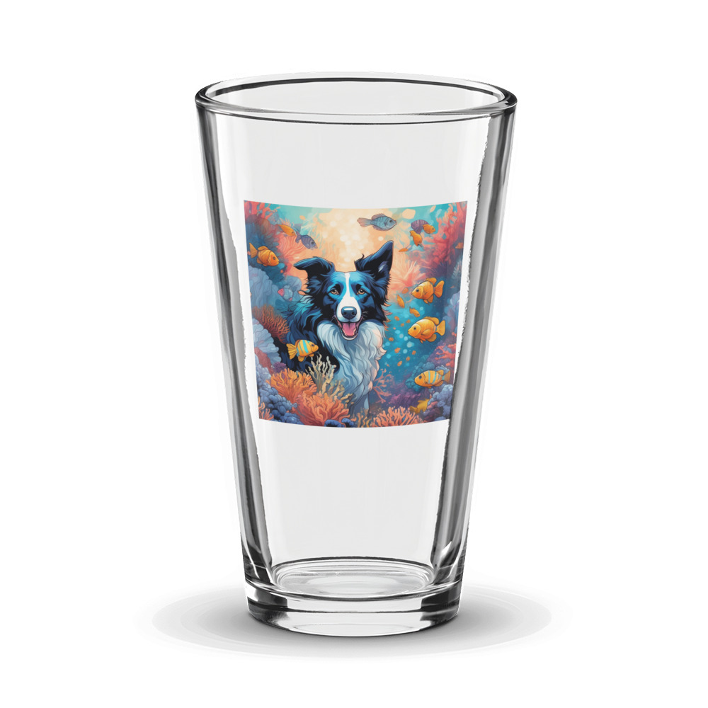 PugMug Custom Border Collie Glass Tumbler