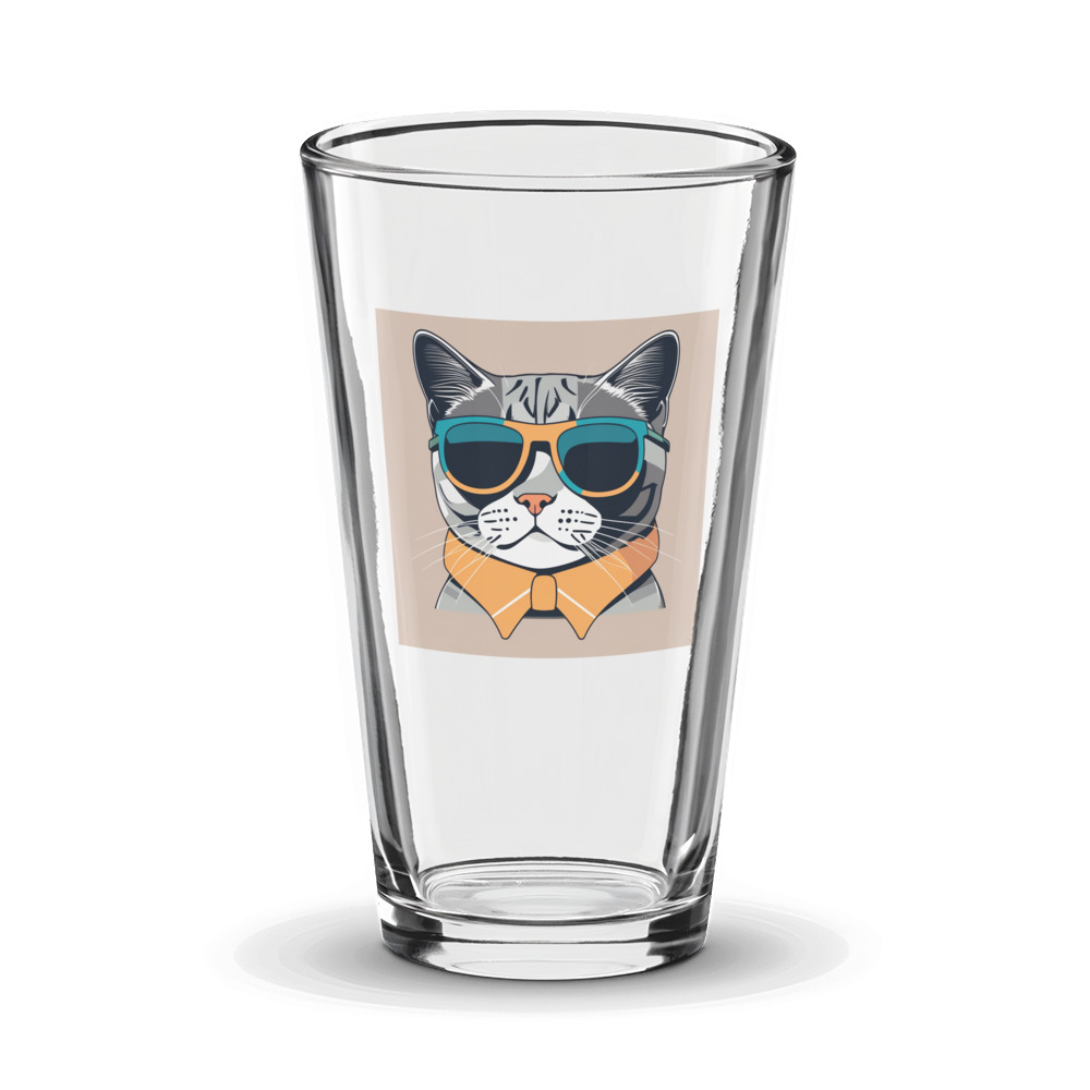 PugMug Custom Tabby British Shorthair Cat Glass Tumbler